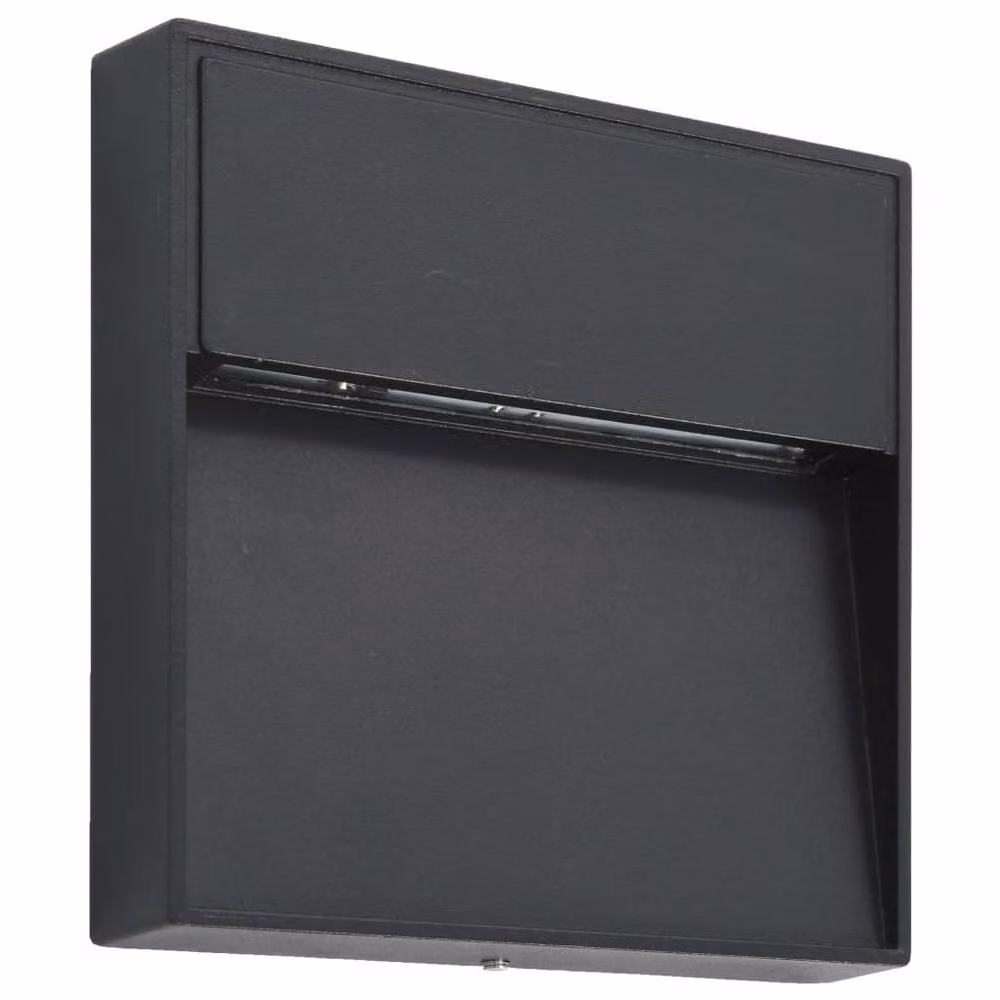 Berkfield Home Set of 2 Black Square Outdoor LED Wall Lights with Warm White Downlighting – 2