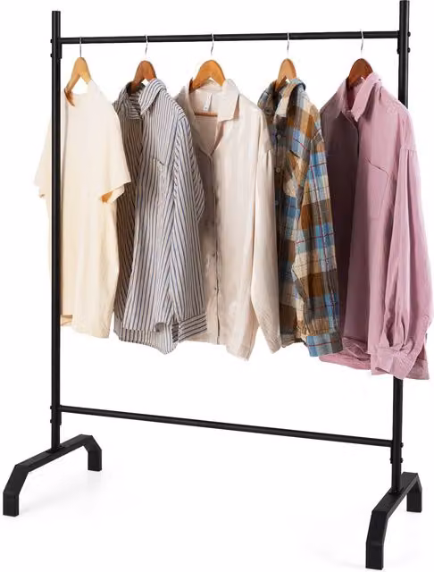 Gymax Matt Black Metal Clothes Rail for Professionals – 1
