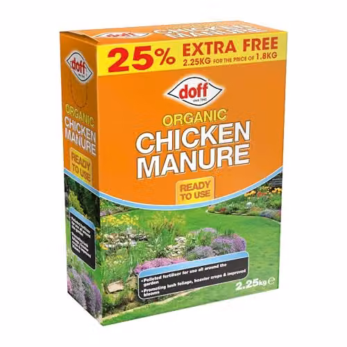 Doff Organic Slow Release Pelleted Chicken Manure Fertiliser, 1.8kg – 1