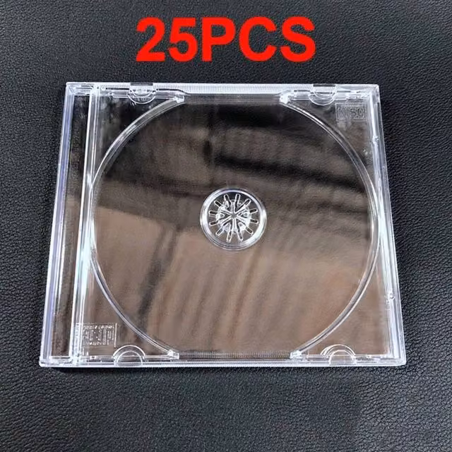 FLAVORA 25-Piece Transparent Plastic CD Jewel Cases 10.4mm