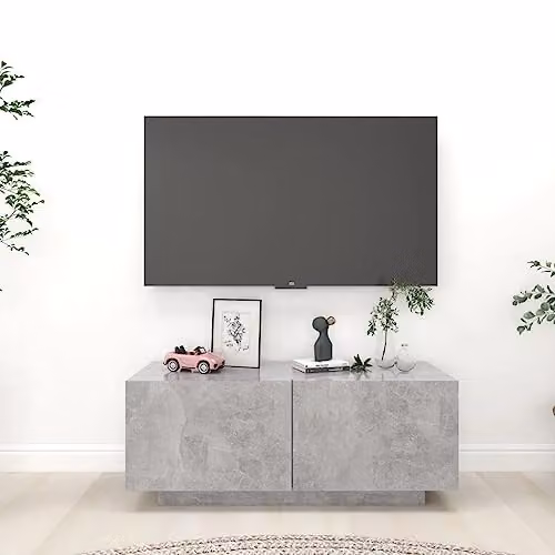 vidaXL Modern TV Cabinet in Concrete Grey, W/D/H: 100 x 35 x 40 cm – 2
