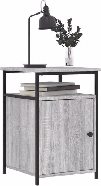 Berkfield Home Durable Bedside Cabinet in Grey Sonoma, W/D/H: 40 x 42 x 60 cm