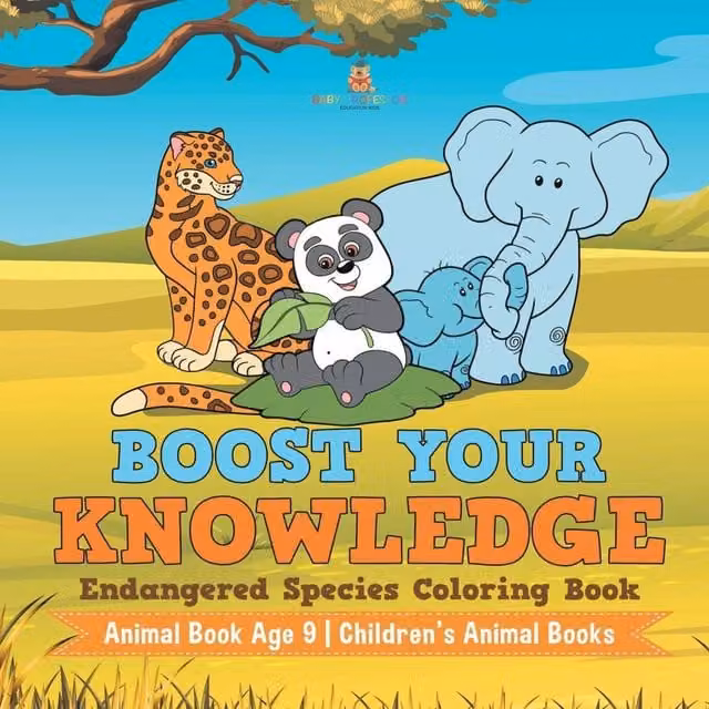 Baby Professor Endangered Species Colouring Book for Children, Multicolour