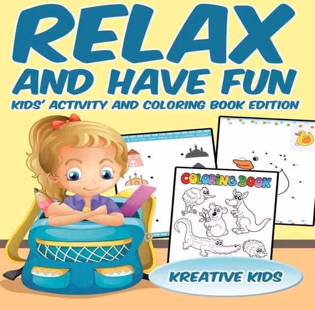 Kreative Kids Relax and Have Fun Activity and Colouring Book for Children, Multicolour Paperback