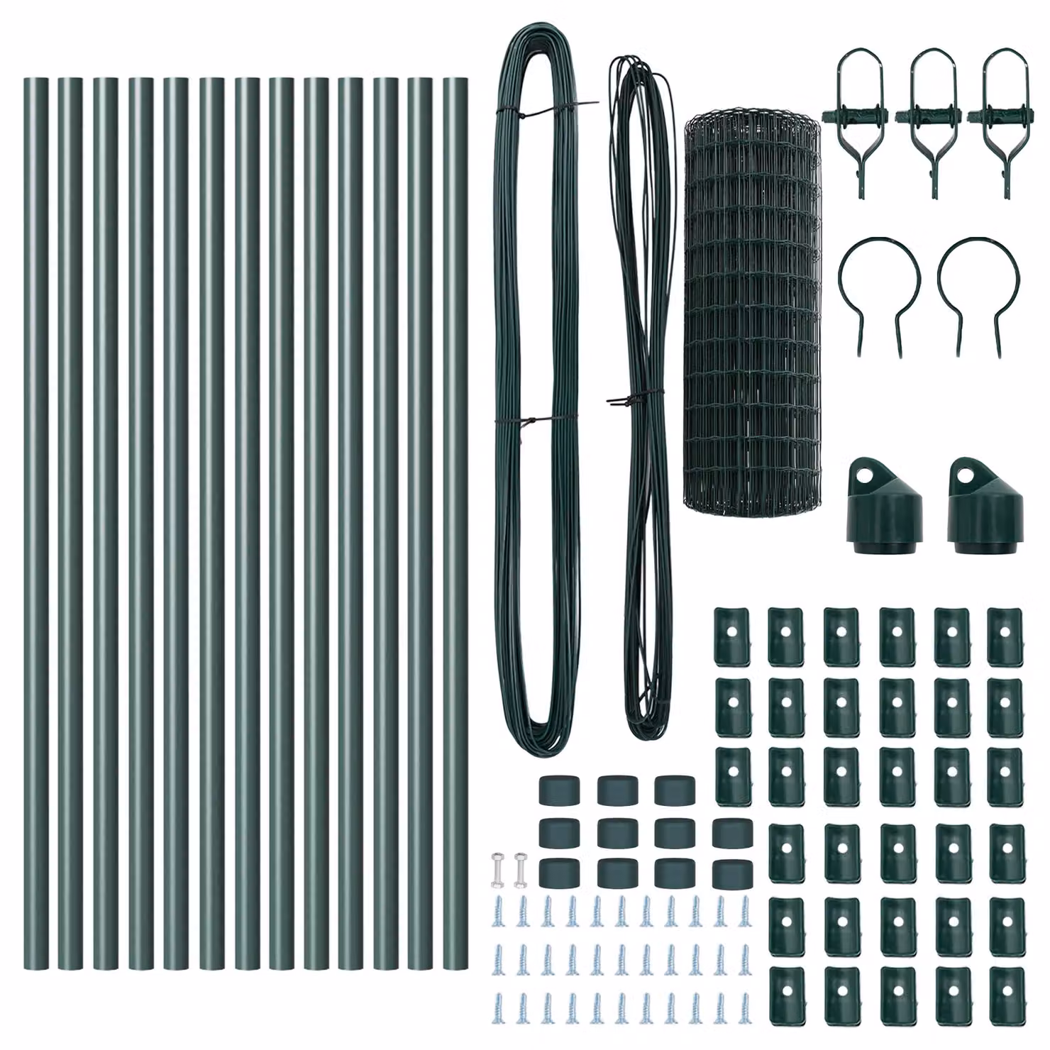 Berkfield Home Euro Fence with 13 Posts, Galvanised Steel, Green and Silver, 0.8 x 25 m – 4