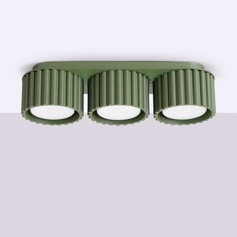 Sollux Lighting minimalist cylinder ceiling lamp in green, W/D/H: 32.5 x 32.5 x 10 cm – 2