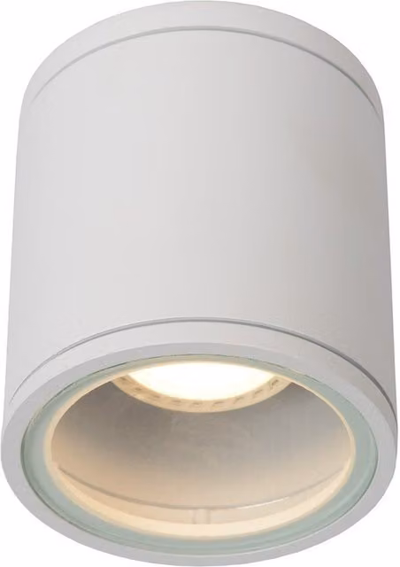 Lucide Aven Modern Surface Mounted Cylinder Ceiling Spotlight for Bathrooms, White