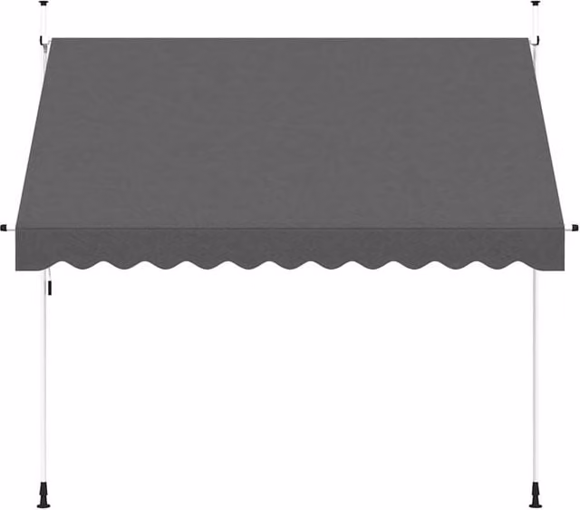 Berkfield Home Manual Retractable Folding Arm Awning in Anthracite Grey, W: 300 cm, D: 120 cm – 1