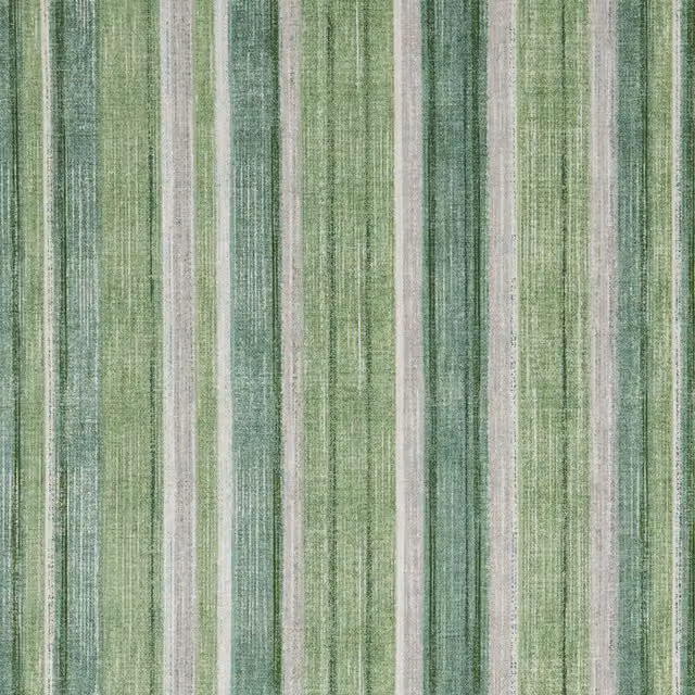 iLiv Maharani Striped Cotton Fabric Panel in Sage Green and Multicolour