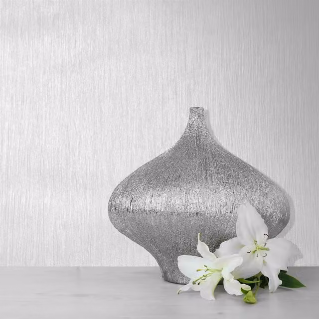 Muriva Texture Lustre Wallpaper in White and Grey