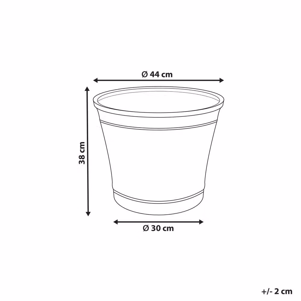 Wyld and Coco Grey Round Matte Ceramic Planter Tub for Indoor and Outdoor Use, Diameter: 44 cm – 3