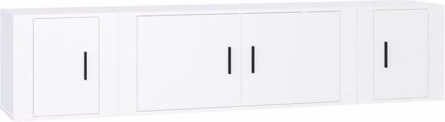 Berkfield Home 3 Piece Classic TV Cabinet Set in White Matt MDF – 1