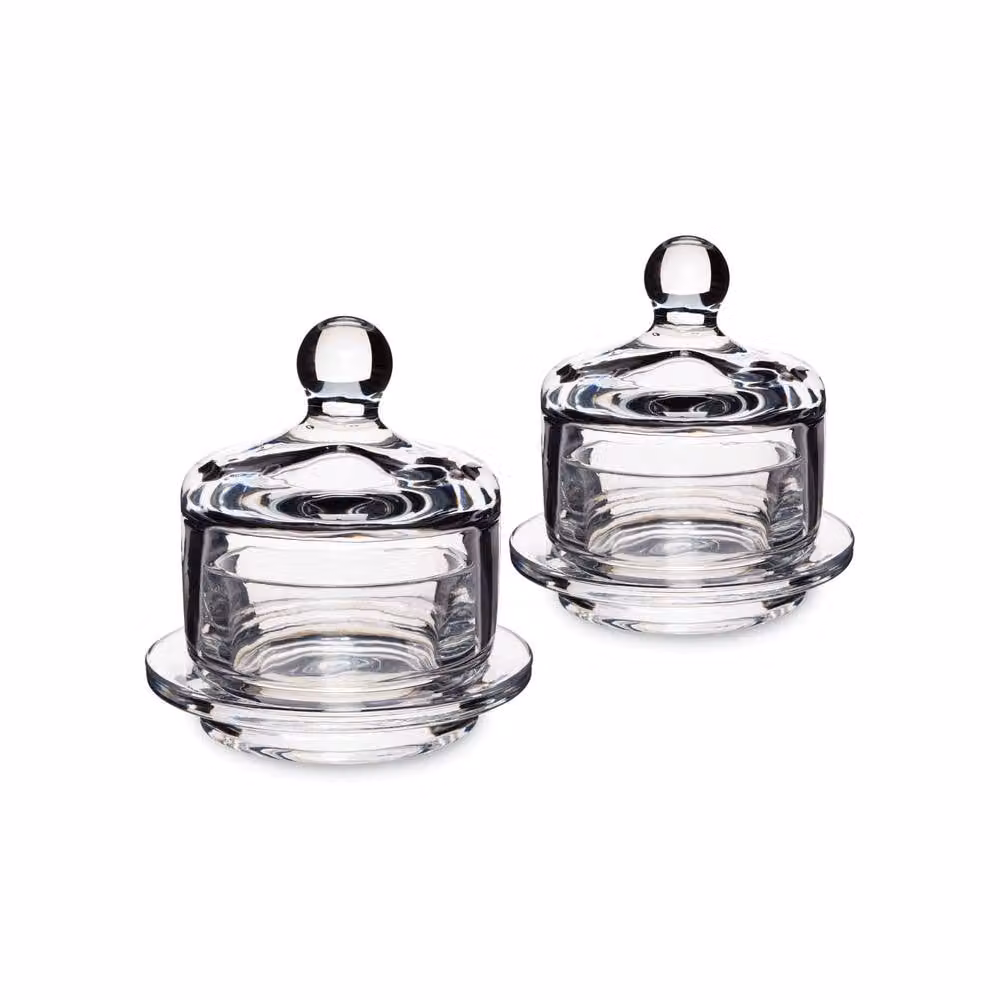 Artesa Set of 2 Rustic Mini Glass Serving Cloches in Transparent – 2