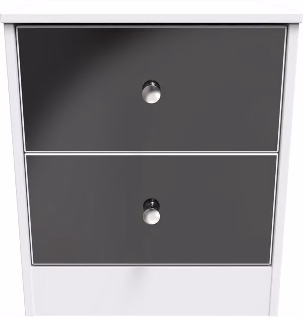 Ready Assembled 2 U Taunton 2 Drawer Bedside Cabinet in Black