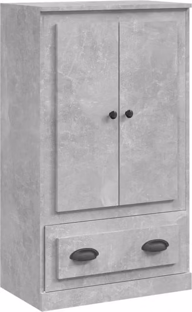 Berkfield Home Highboard in Concrete Grey, W/D/H: 60 x 35.5 x 103.5 cm