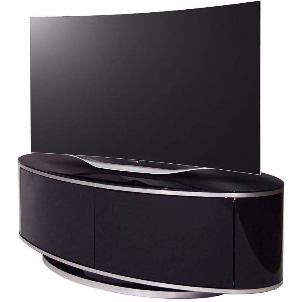 MDA Designs Luna Black Remote Friendly Modern Metal TV Stand for up to 50 inch Screens – 1