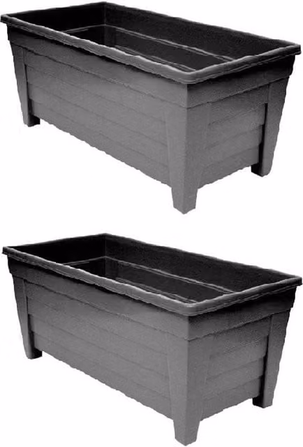Black Grosvenor Trough Planter by Shop4allsorts, Black Plastic Tub