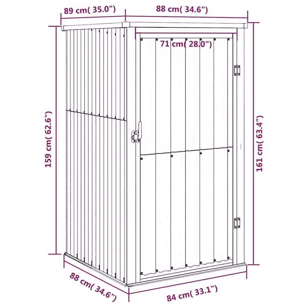 Berkfield Home Tall Cabinet in Anthracite, W/D/H: 88 x 89 x 161 cm – 6
