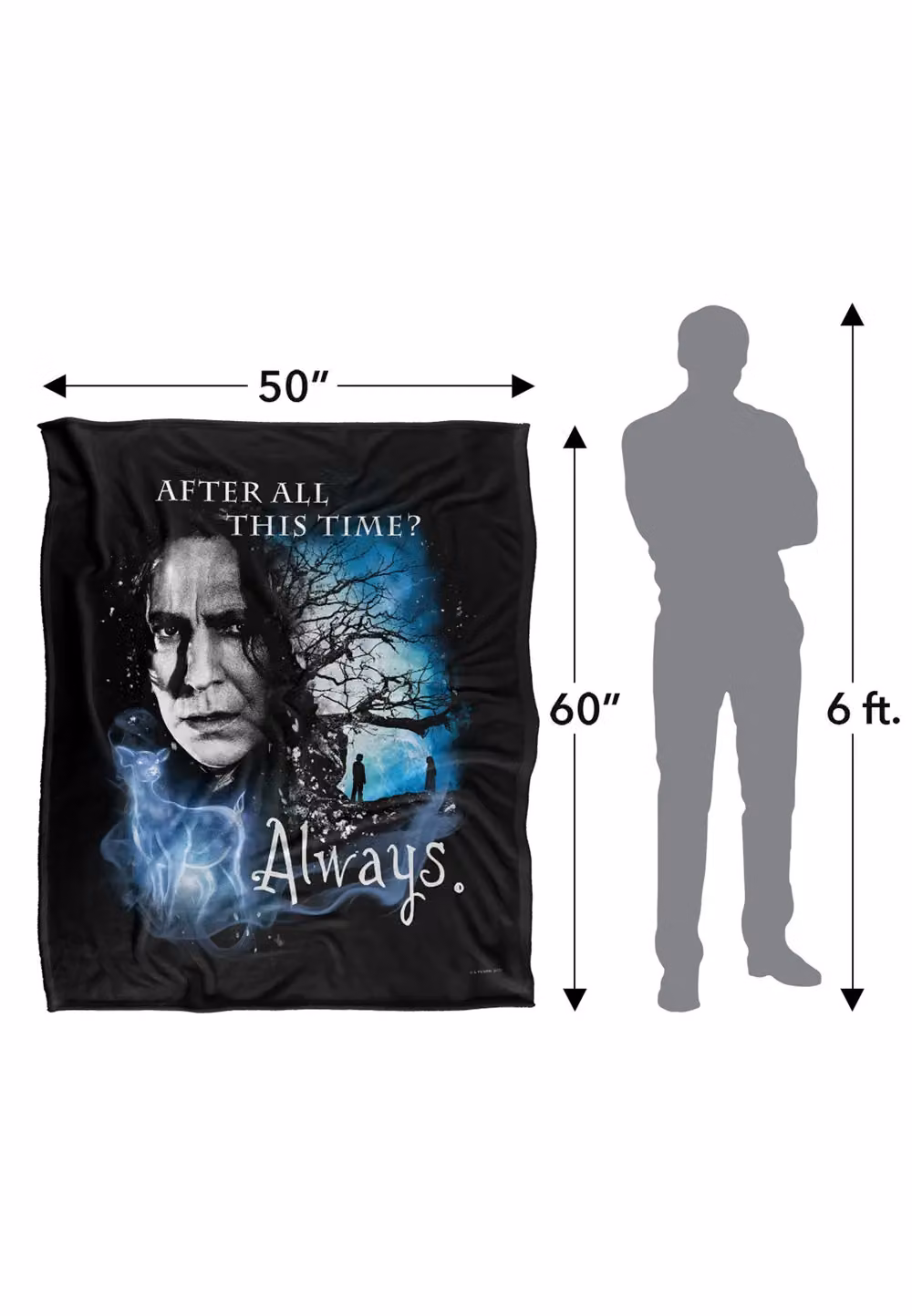 Warner Brothers Harry Potter Always Fleece Throw Blanket in White and Multicolour, W/D/H: 152 x 127 cm – 9