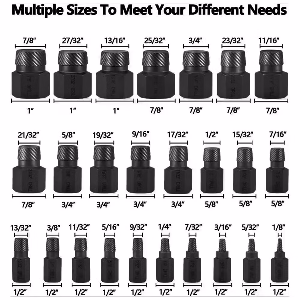 SPETLEK 25-Piece Easy Out Bolt and Screw Extractor Set in Black – 3