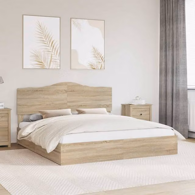 Berkfield Home Sonoma Oak Storage Bed with Drawers in Brown, W/D/H: 180 x 200 cm