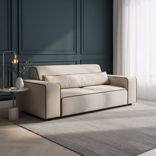 Stratus Interiors Sloane 2-Seater Modular Sofa in Beige Velvet Fabric