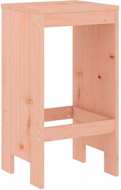 Berkfield Home Beautiful Set of 2 Douglas Solid Wood Bar Stools in Brown, W/D/H: 40 x 36 x 75 cm