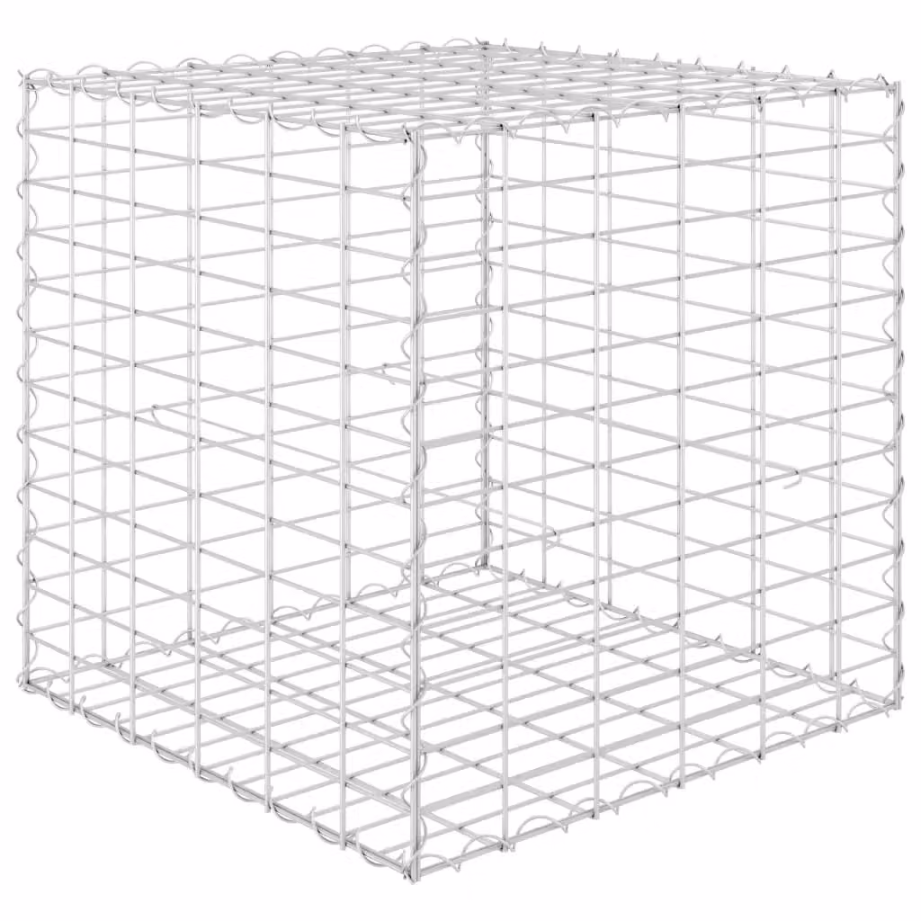 Berkfield Home Cube Gabion Raised Bed in Silver Steel Wire Mesh, W/D/H: 60 x 60 x 60 cm – 2