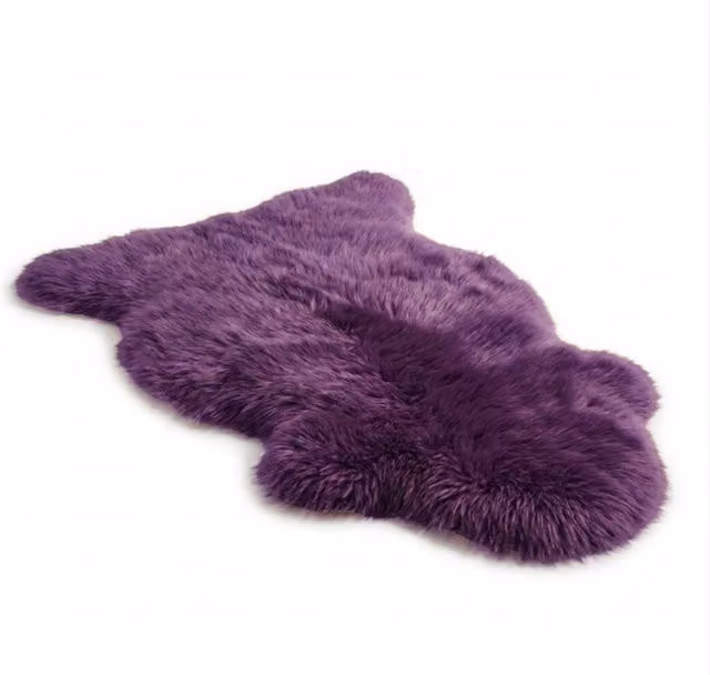 Infinity Leather Genuine Sheepskin Wool Rug in Purple, W/D/H: 90 x 60 x 1 cm – 1