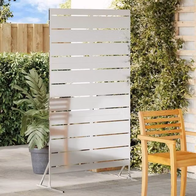 Berkfield Home Silver Galvanised Steel Privacy Screen, Height: 180 cm – 1