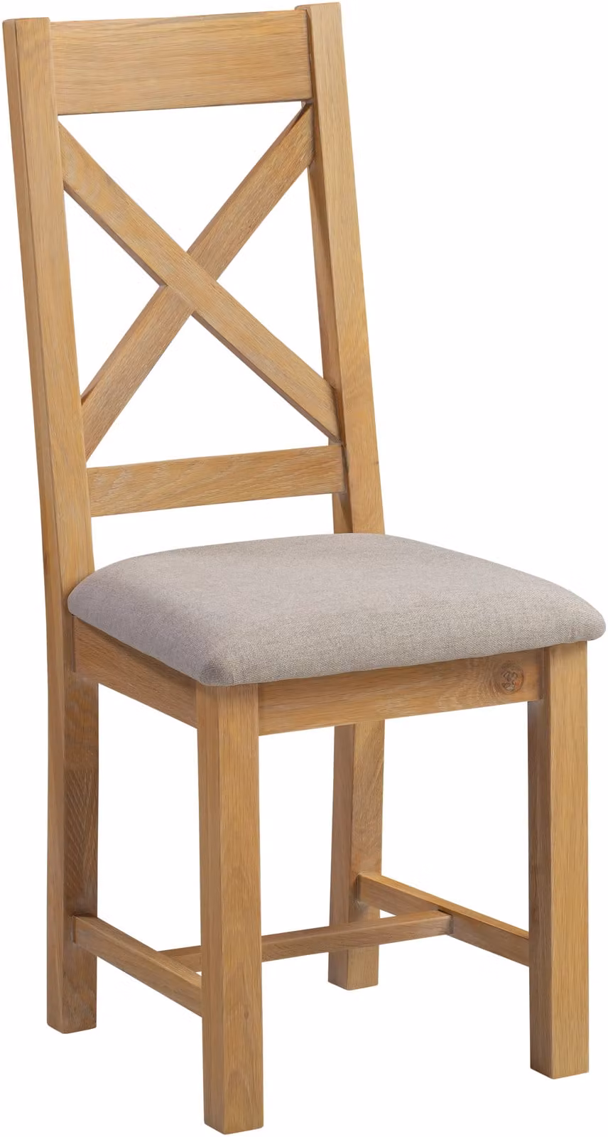Seconique Windsor Ivory Cross Back Dining Chairs in Light Oak, Pack of 2 – 2