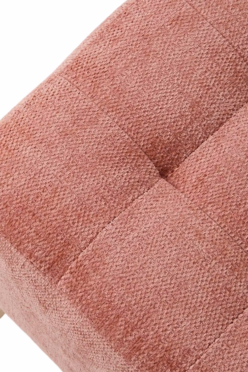 Living and Home Pink Chenille Upholstered Cube Footstool – 4