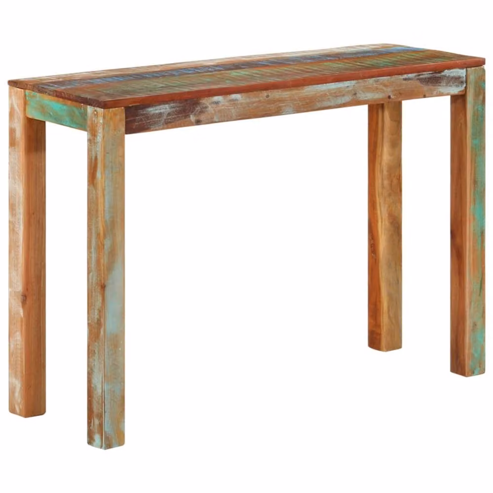 Berkfield Home Rustic Solid Reclaimed Wood Console Table, Multicolour, W/D/H: 110 x 35 x 76 cm – 1
