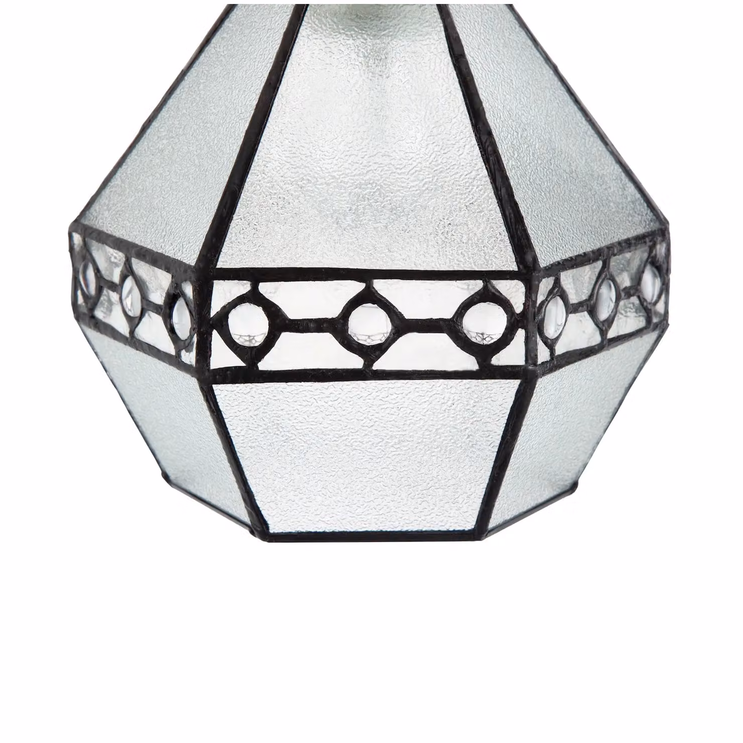Happy Homewares Industrial Style Pendant Light Shade in Bronze with Transparent Glass and Gems – 2