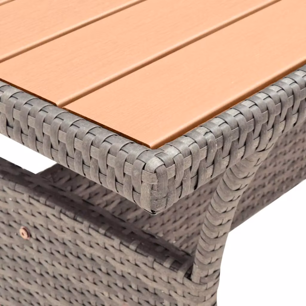 Berkfield Home Grey Poly Rattan Rectangular Garden Table W/D/H: 120 x 70 x 66 cm – 4