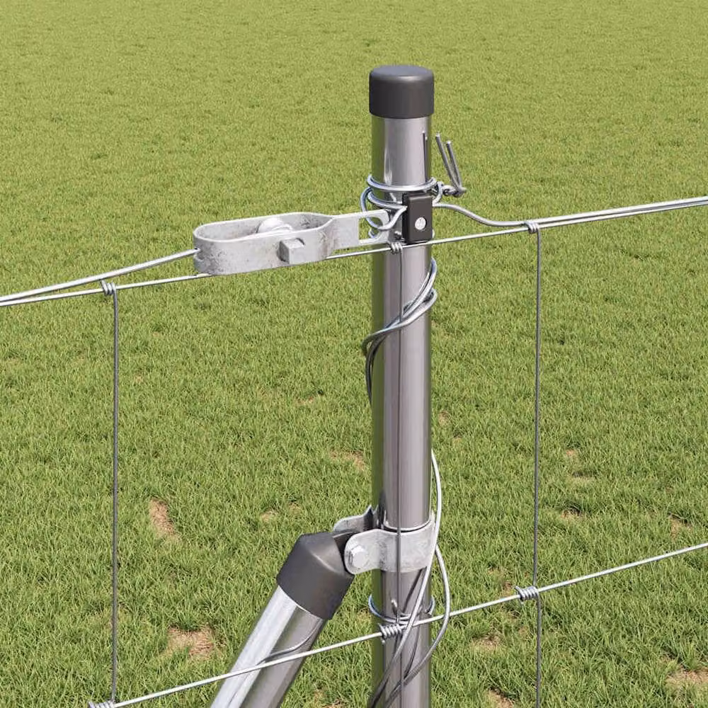 Berkfield Home Modern Field Fence in Silver Galvanised Steel, H: 120 cm x L: 50 m – 3