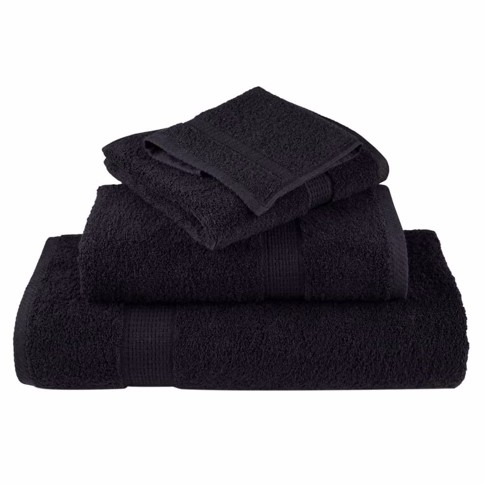 Berkfield Home SOLUND Premium Cotton Terry Shower Towels, Black, 10 Pack, W: 70 cm, L: 140 cm, 600 gsm – 4