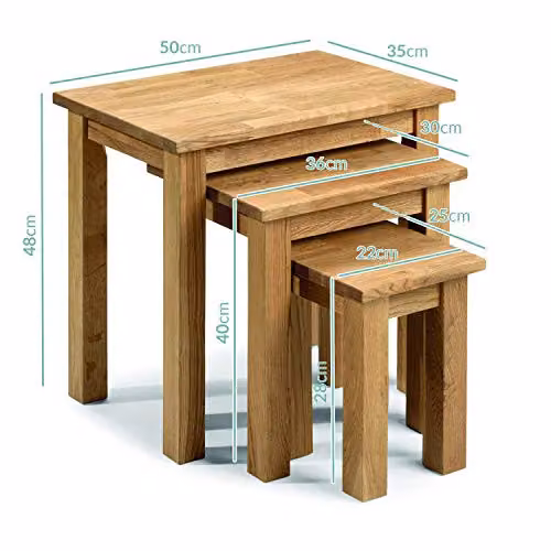 Julian Bowen Coxmoor Nest of 3 Oak Side Tables – 3