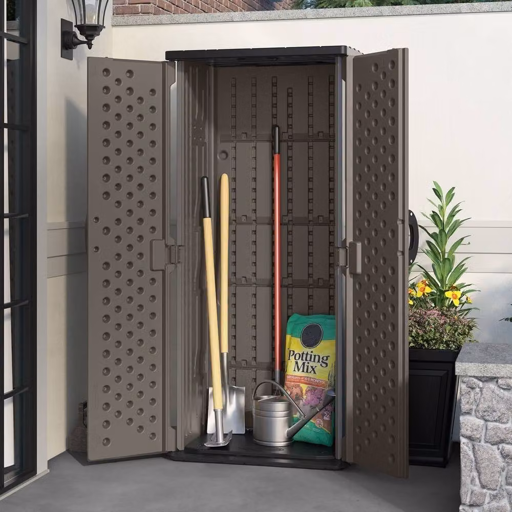 Rowlinsons Mannington Resin Storage Cabinet in Grey, W: 83 cm, D: 65 cm, H: 183 cm – 5