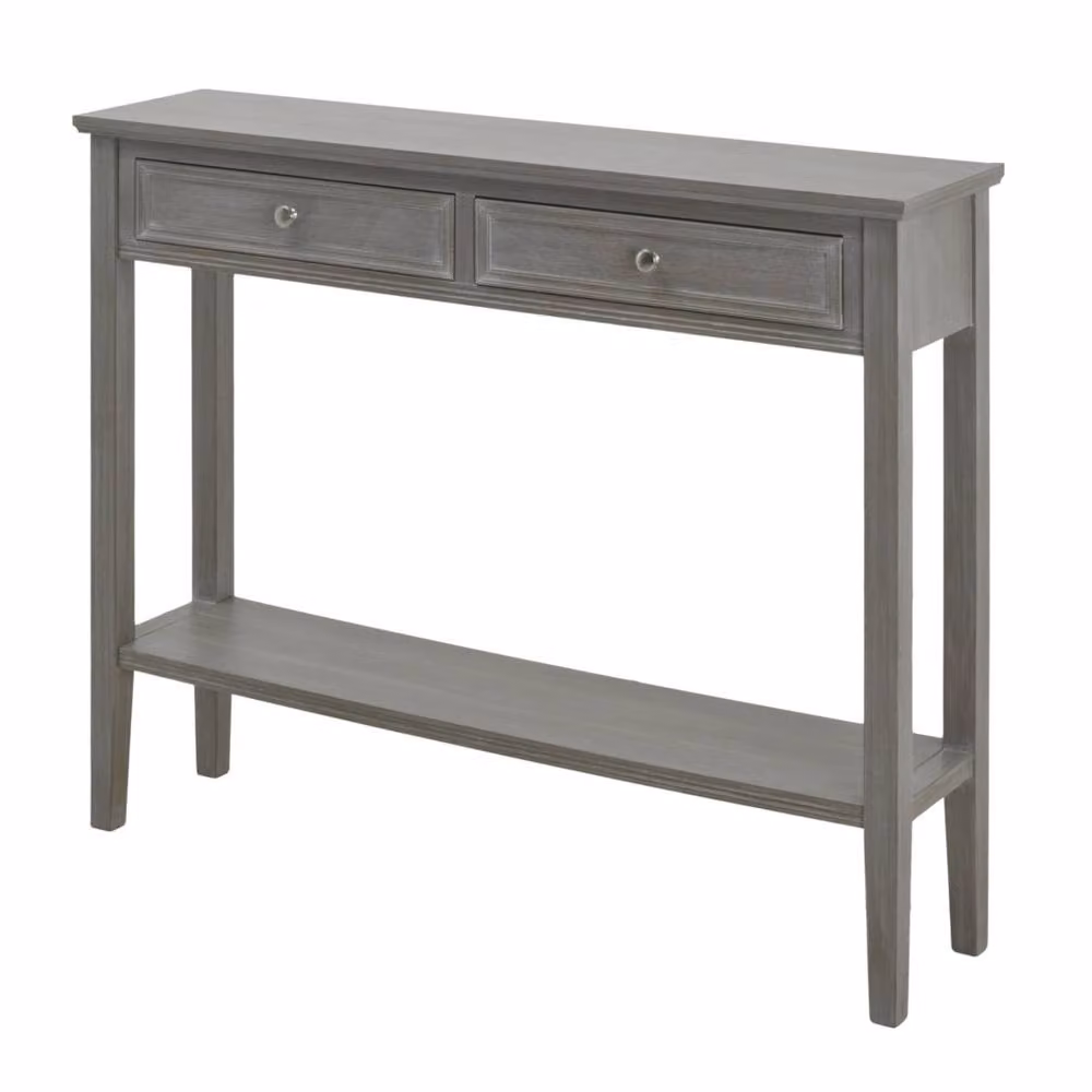 Wyld Haus Laurelbrook Two Drawer Console Table in Grey Wash – 1