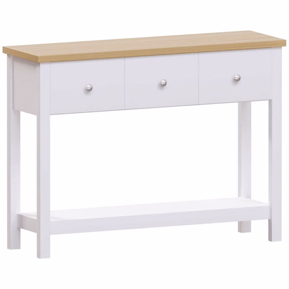 Vida Designs Arlington 3 Drawer Console Table in White – 2