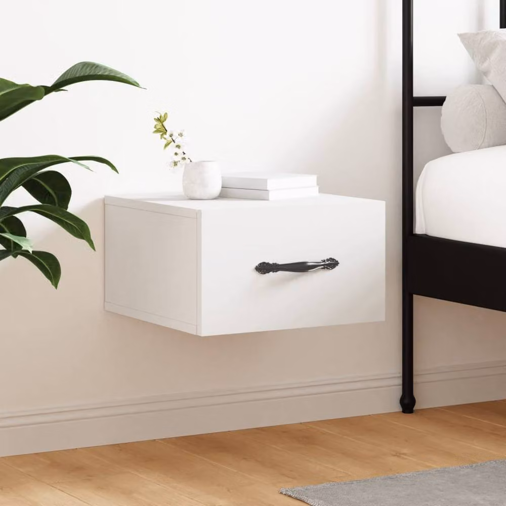 Berkfield Home White Wall-mounted Decorative Bedside Cabinet W/D/H: 35 x 35 x 20 cm – 2