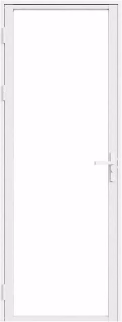 Loxton Reversible Modern Swing Door Set in White, Aluminium and Tempered Glass, H: 204 cm, W: 83 cm – 1