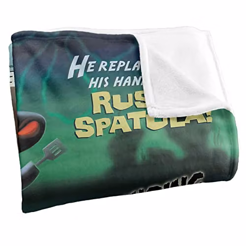 LOGOVISION Spongebob Hash Slinging Slasher Super Soft Fleece Throw Blanket, White, W/D/H: 152 x 127 cm – 2