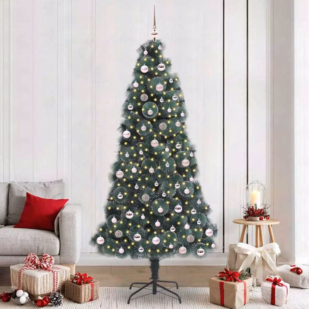 Berkfield Home Elegant Pre-lit Artificial Christmas Tree with Ball Set, Green, Height: 240 cm – 2