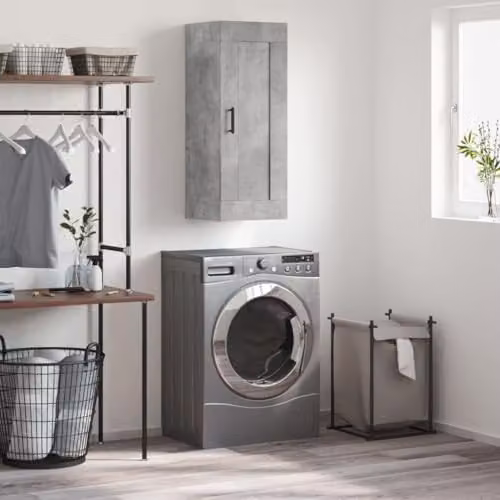 vidaXL Wall Mounted Cabinet in Grey and Black, W/D/H: 34.5 x 34 x 90 cm – 2