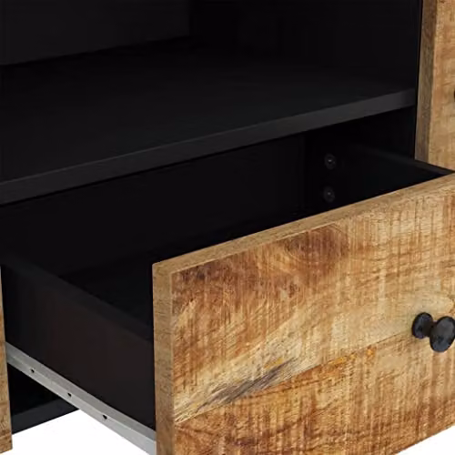 vidaXL Industrial TV Cabinet in Brown Acacia and Engineered Wood, W: 105 cm, D: 33.5 cm, H: 46 cm – 4