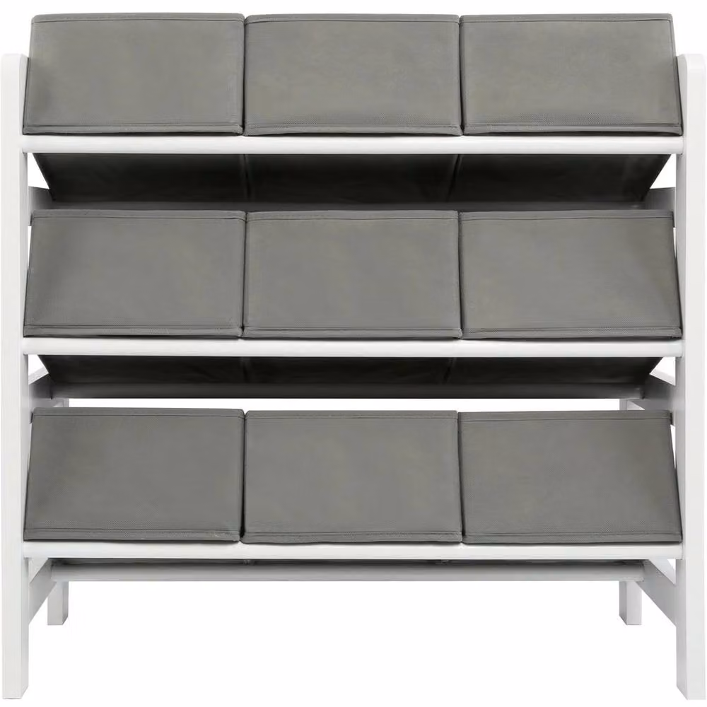 PAWNORA Toy Box Storage Unit with Drawers in Grey and White – 2