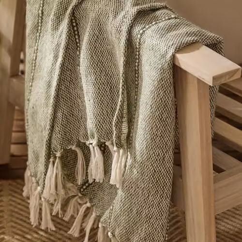 Riva Home Yard Hedon Woven Striped Throw, Green, W: 130 cm, D: 180 cm – 3