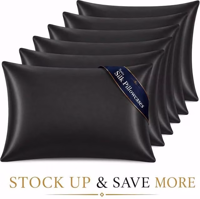 Pamposh Luxury Satin Silk Pillowcase Set of 6 in Midnight Blue – 1